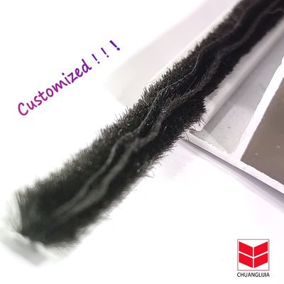 방수 직물 톱니 모양의 문 및 창문 기상 스트립 양털 스파일 스트립 내구성 있는 색상 블랙/그레이/브런/백/다른